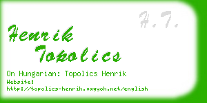 henrik topolics business card